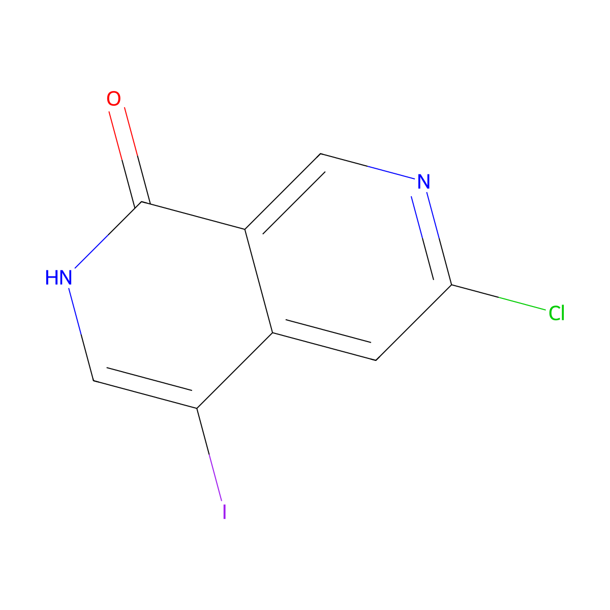 6-Chloro-4-iodo-2,7-naphthyridin-1(2H)-one molecular structure, CAS 2268043-34-9