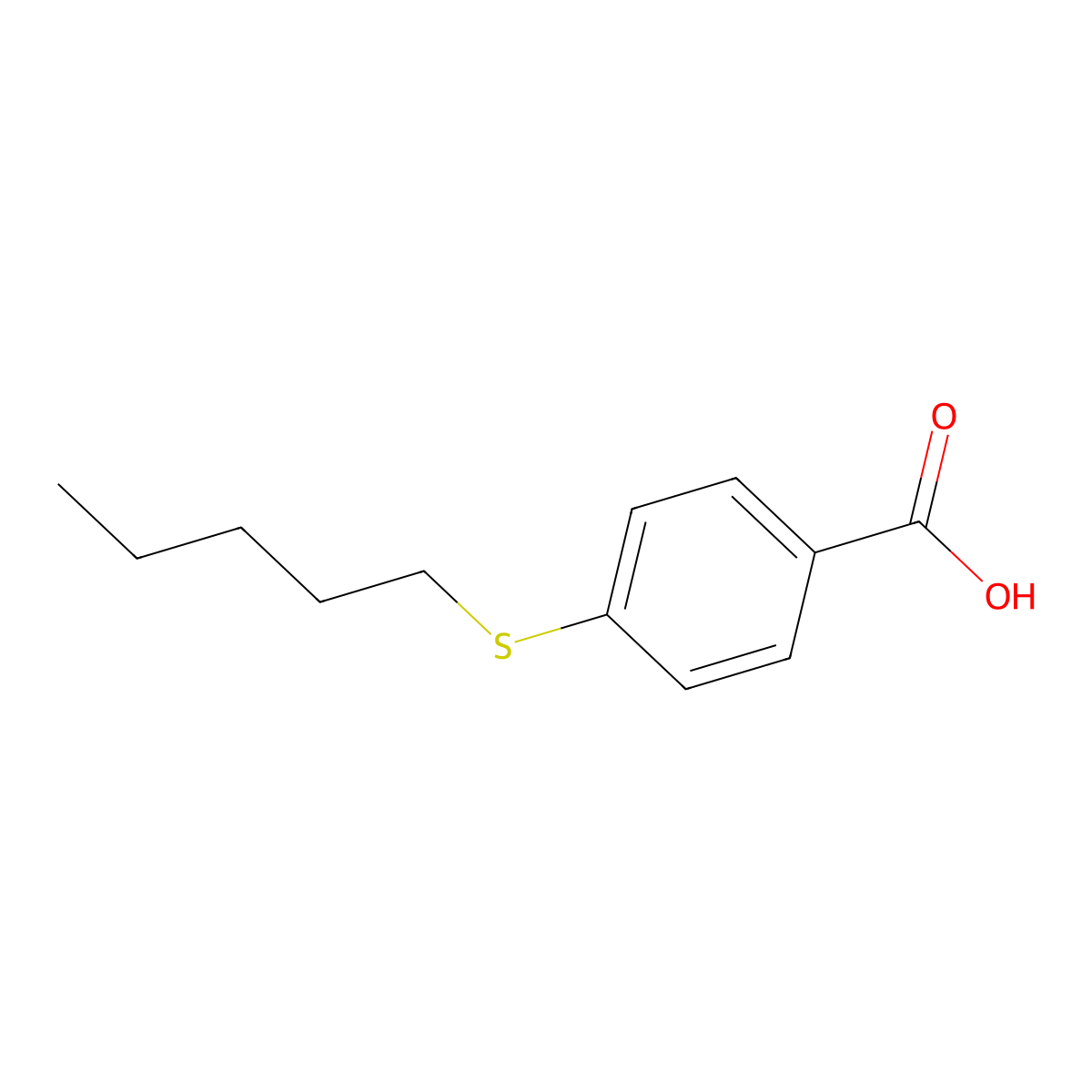 4-(n-Pentylthio)benzoic acid molecular structure, CAS 22683-50-7