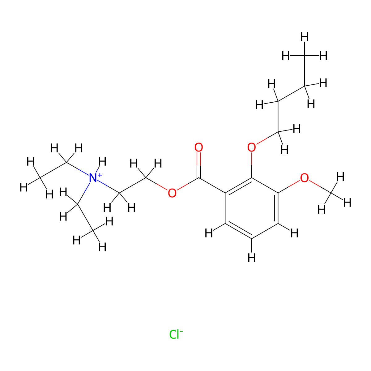 Benzoic acid, 2-butoxy-3-methoxy-, 2-(diethylamino)ethyl ester, hydrochloride molecular structure, CAS 22684-77-1