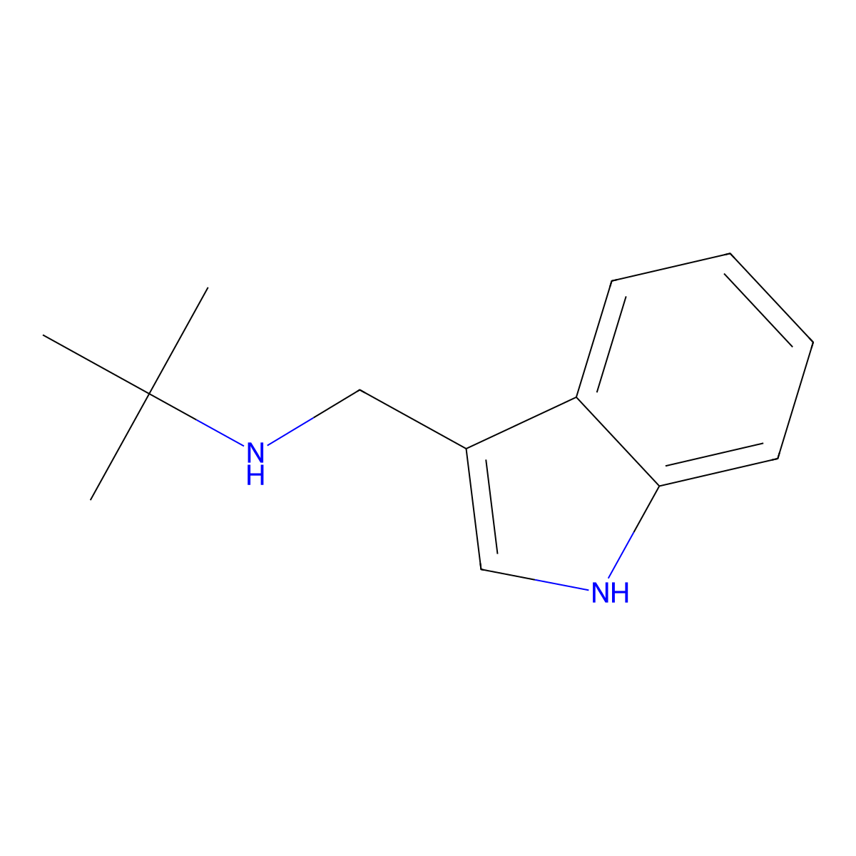 N-(1H-indol-3-ylmethyl)-2-methylpropan-2-amine molecular structure, CAS 22687-14-5