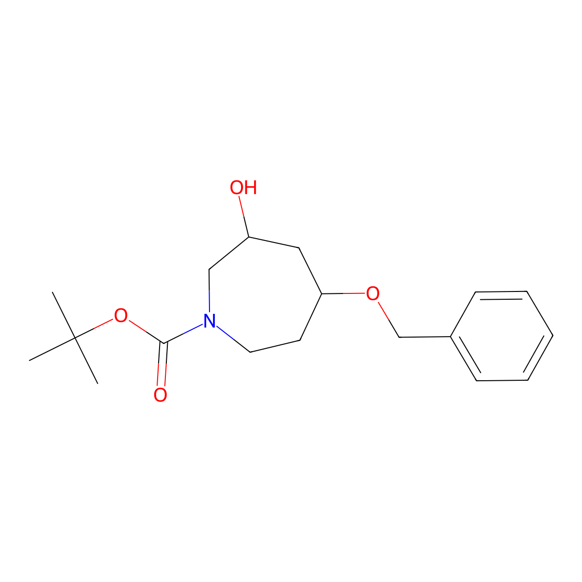 Tert-butyl 5-benzyloxy-3-hydroxy-azepane-1-carboxylate molecular structure, CAS 2268735-44-8