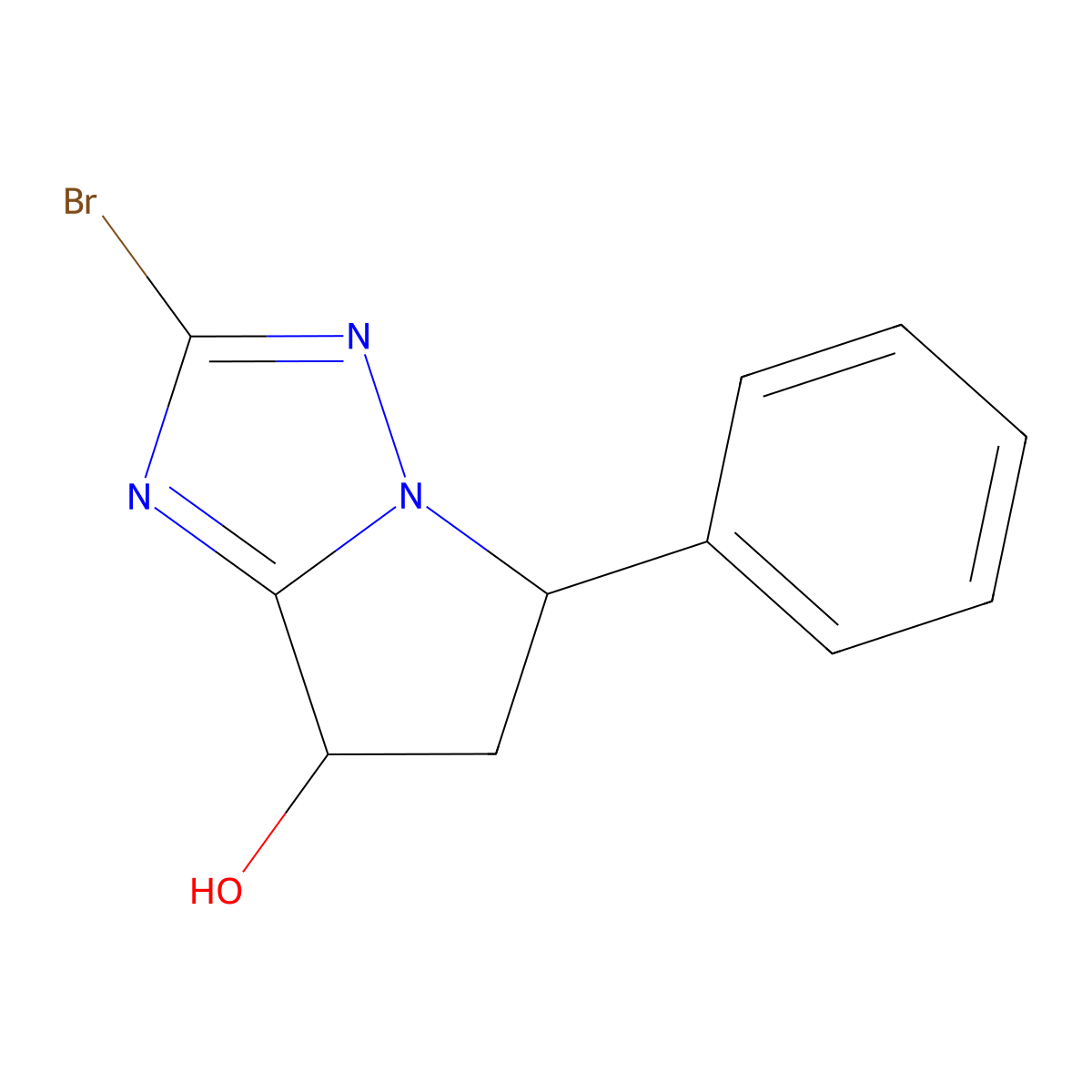 2-bromo-5-phenyl-6,7-dihydro-5H-pyrrolo[1,2-b][1,2,4]triazol-7-ol molecular structure, CAS 2268741-15-5