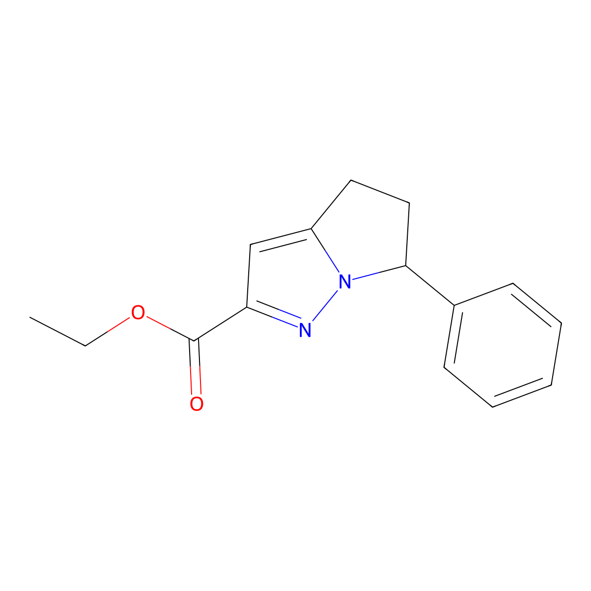 ethyl 6-phenyl-5,6-dihydro-4H-pyrrolo[1,2-b]pyrazole-2-carboxylate molecular structure, CAS 2268741-46-2