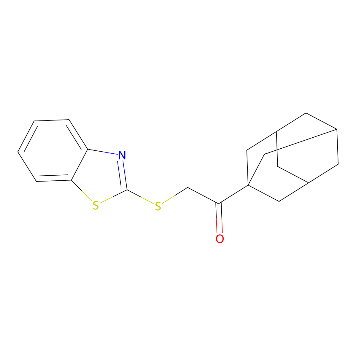 1-(1-Adamantyl)-2-(1,3-benzothiazol-2-ylsulfanyl)ethanone molecular structure, CAS 226878-33-7