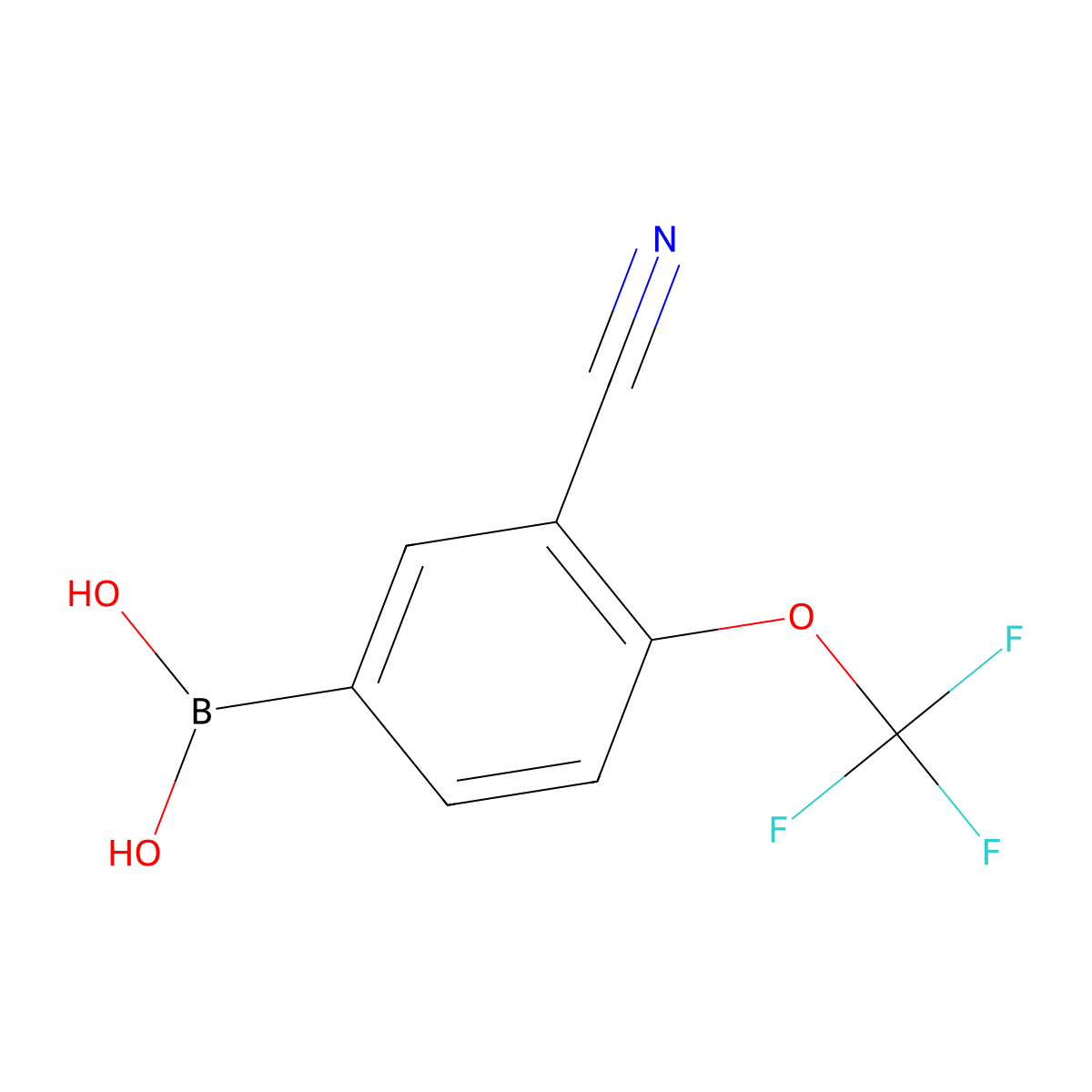 [3-Cyano-4-(trifluoromethoxy)phenyl]boronic acid molecular structure, CAS 2268800-99-1
