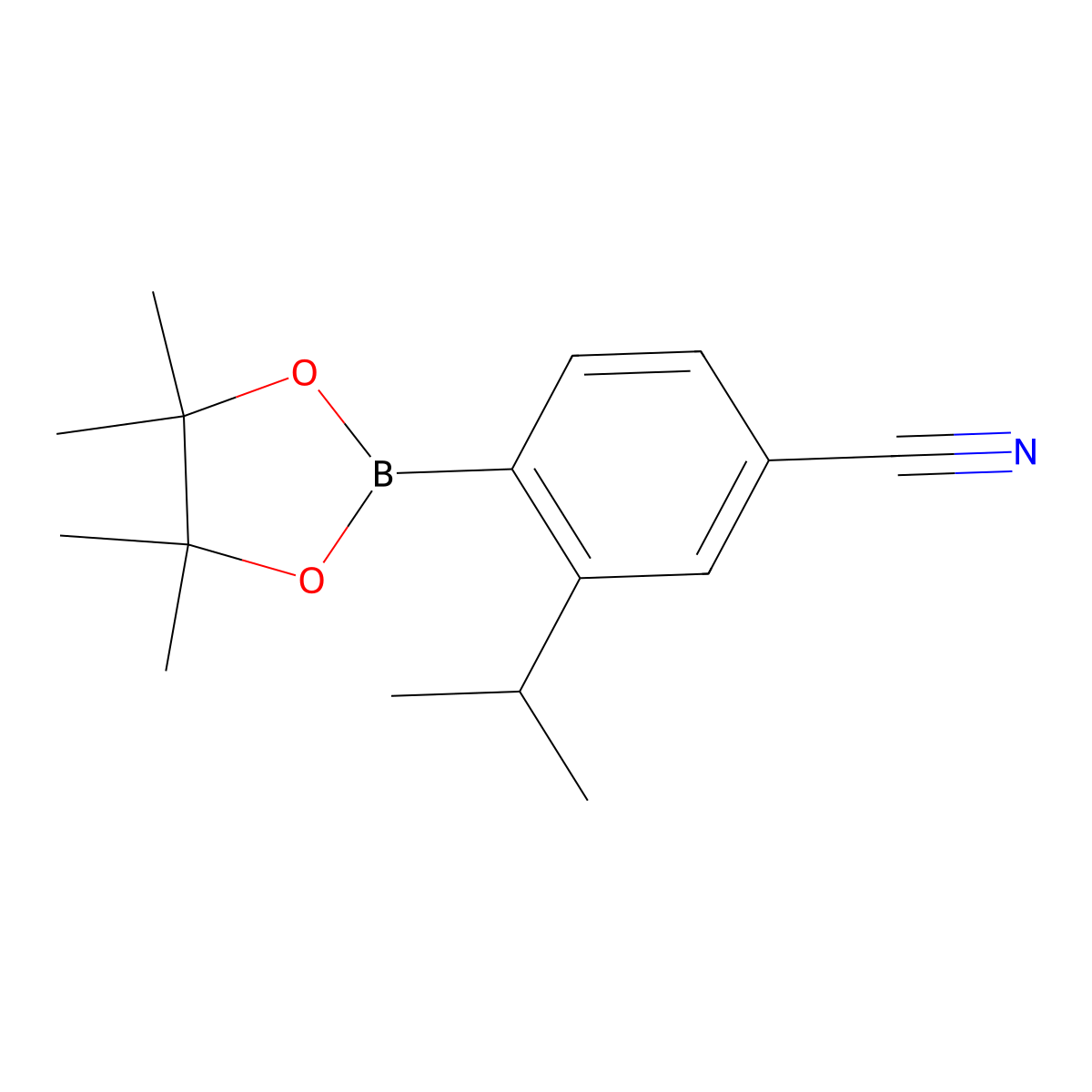 3-Isopropyl-4-(4,4,5,5-tetramethyl-1,3,2-dioxaborolan-2-yl)benzonitrile molecular structure, CAS 2268801-00-7
