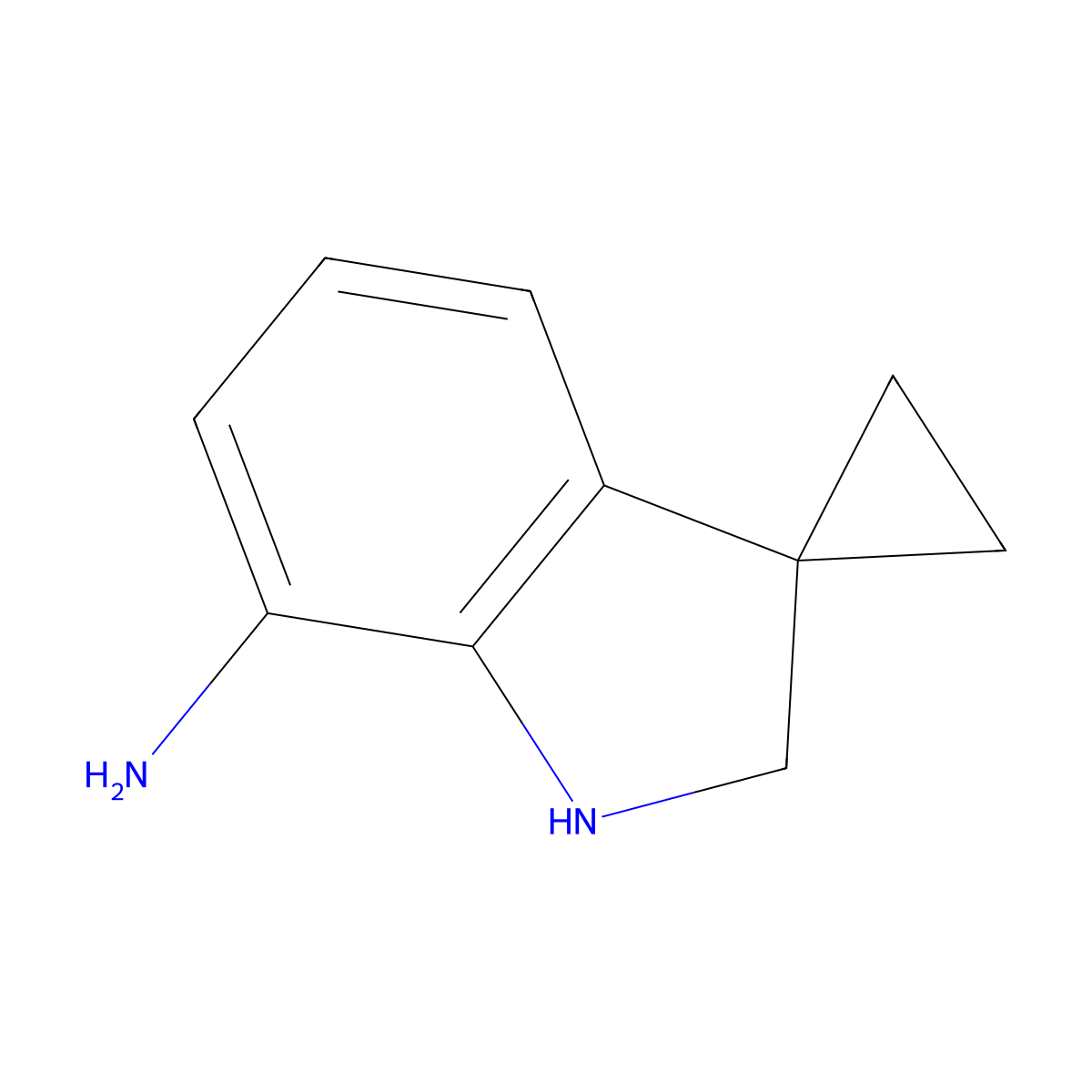 7'-Aminospiro[cyclopropane-1,3'-indoline] molecular structure, CAS 2268817-92-9