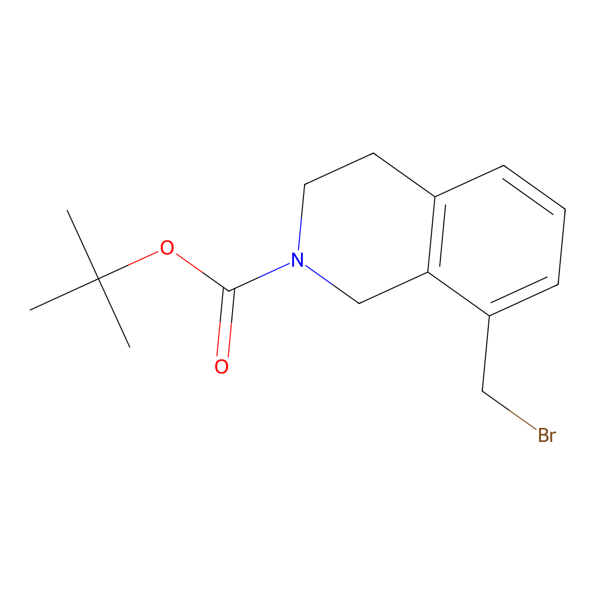 tert-butyl 8-(bromomethyl)-3,4-dihydro-1H-isoquinoline-2-carboxylate molecular structure, CAS 2268818-17-1