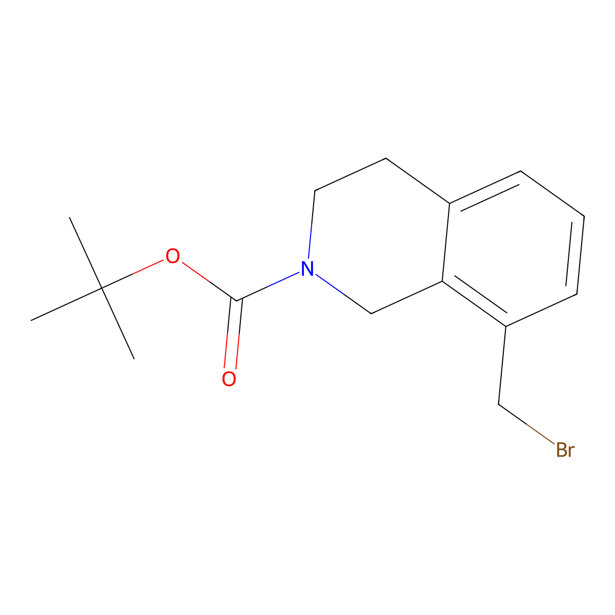 tert-butyl 8-(bromomethyl)-3,4-dihydro-1H-isoquinoline-2-carboxylate molecular structure, CAS 2268818-17-1