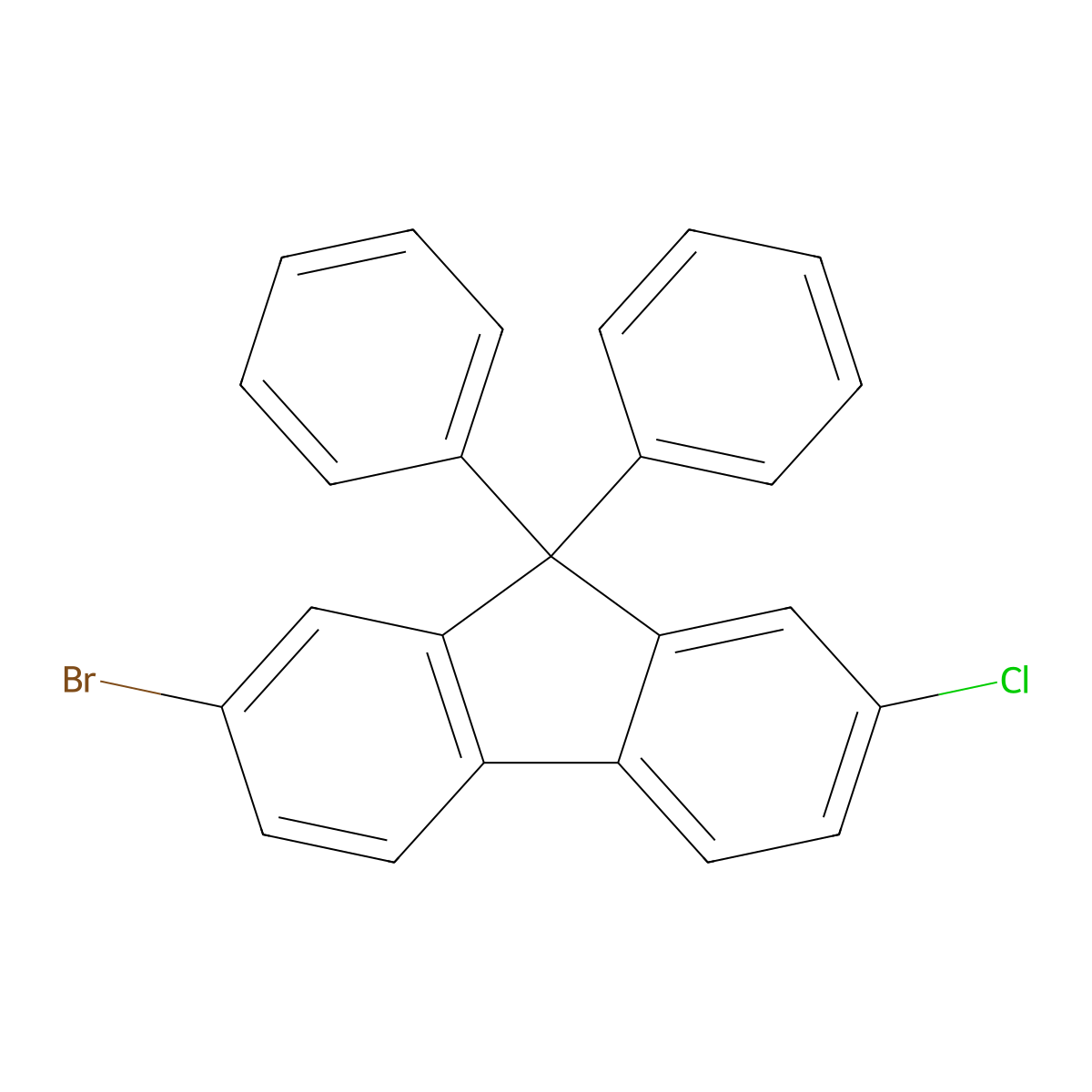 2-Bromo-7-chloro-9,9-diphenyl-9H-fluorene molecular structure, CAS 2268821-67-4