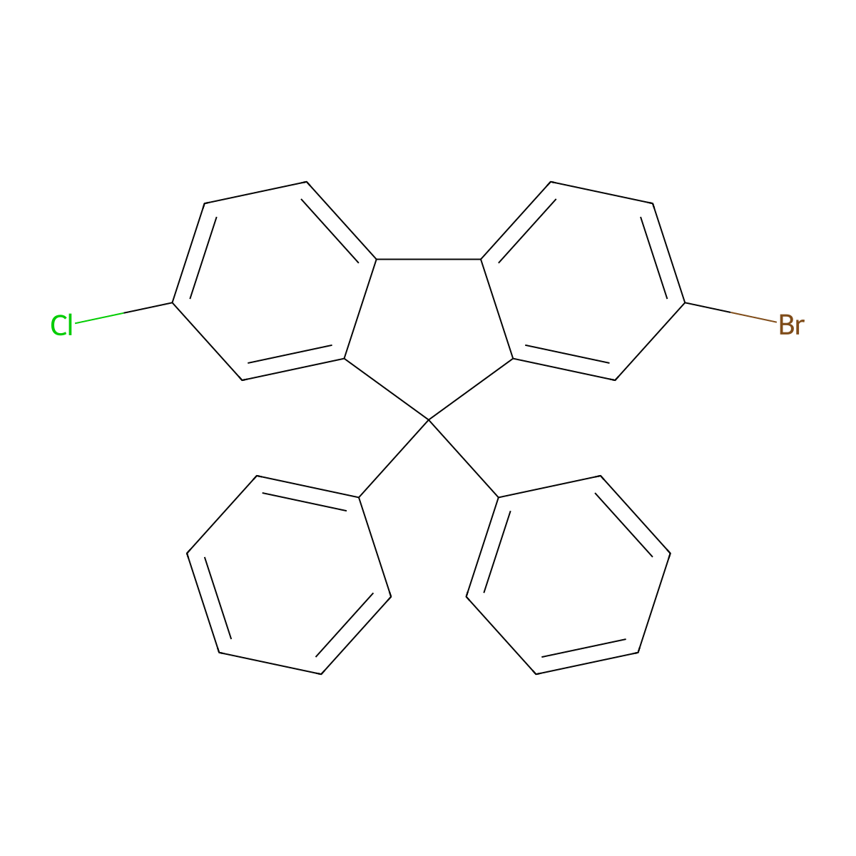 2-Bromo-7-chloro-9,9-diphenyl-9H-fluorene molecular structure, CAS 2268821-67-4