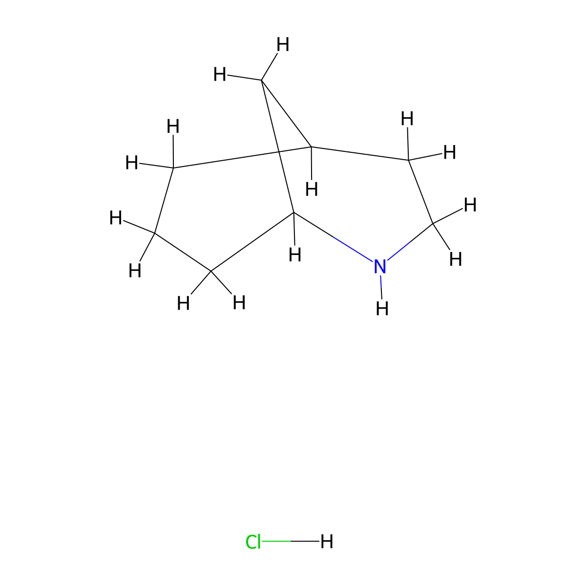 2-Azabicyclo[3.3.1]nonane hydrochloride molecular structure, CAS 226883-08-5