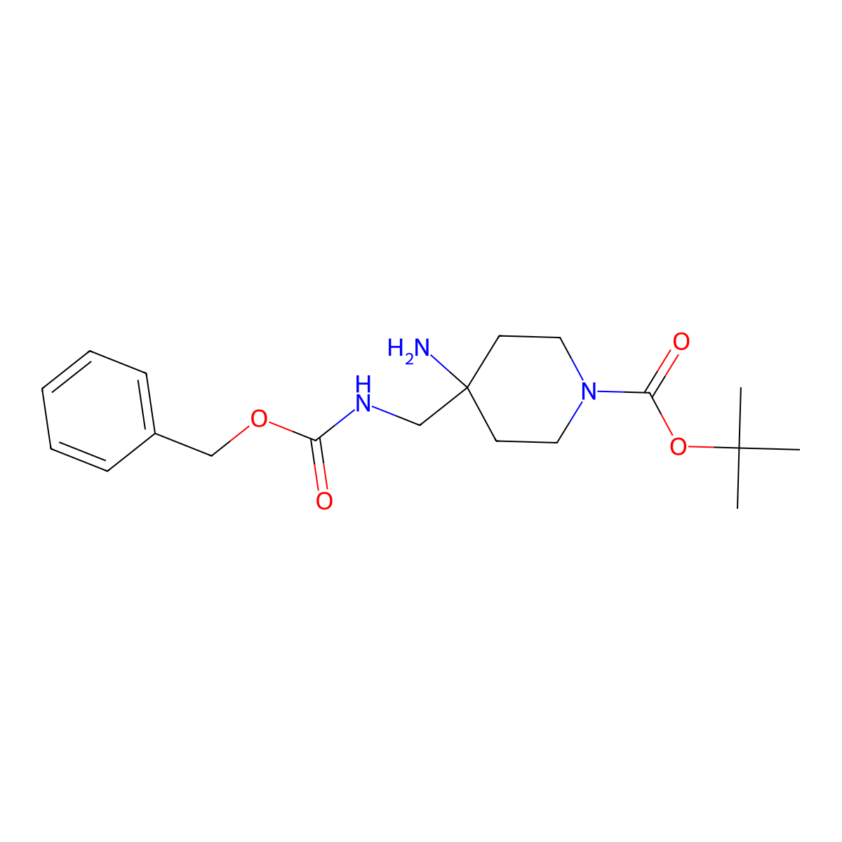 Tert-butyl 4-amino-4-({[(benzyloxy)carbonyl]amino}methyl)piperidine-1-carboxylate molecular structure, CAS 2268859-70-5