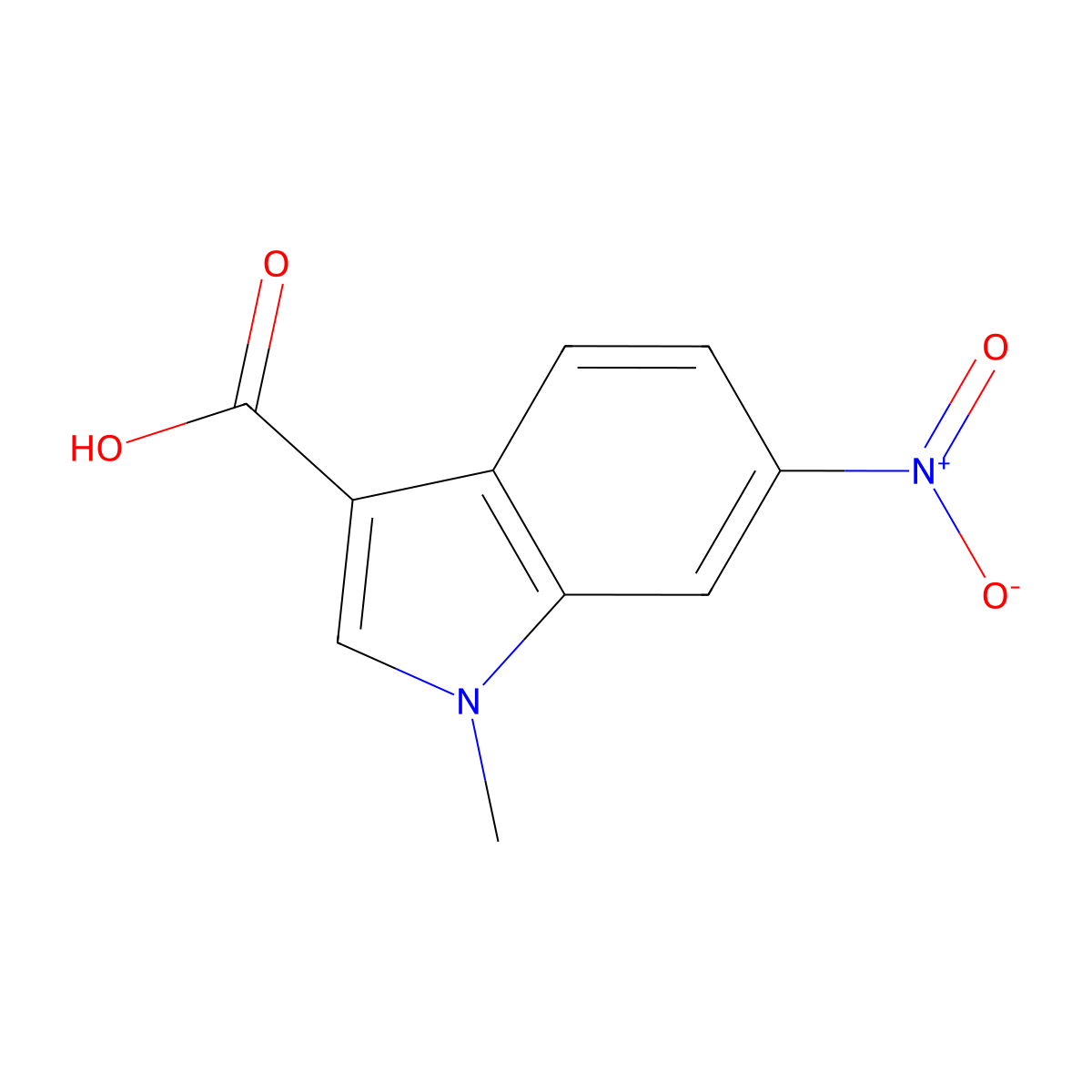 1-methyl-6-nitro-1H-indole-3-carboxylic acid molecular structure, CAS 226901-34-4