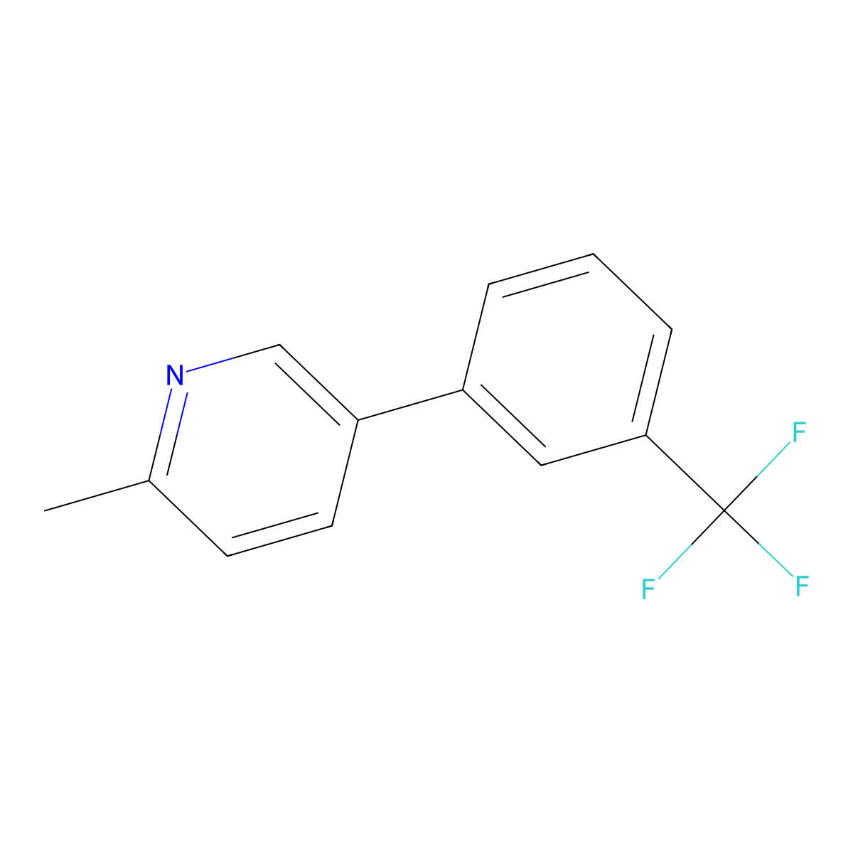 2-Methyl-5-(3-(trifluoromethyl)phenyl)pyridine molecular structure, CAS 226915-90-8