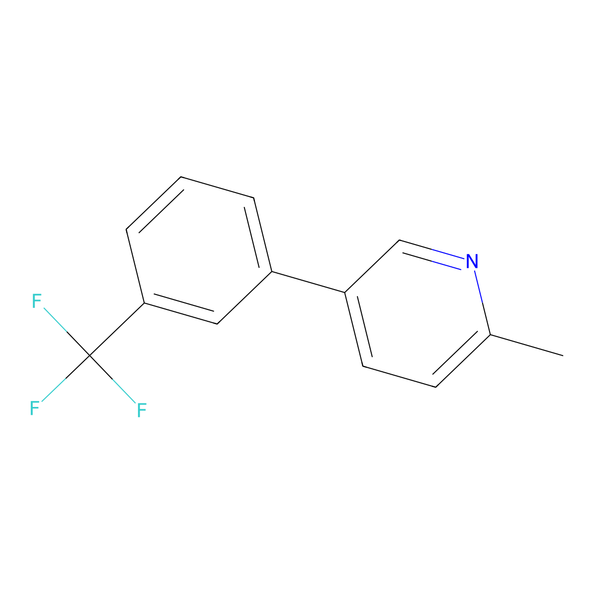 2-Methyl-5-(3-(trifluoromethyl)phenyl)pyridine molecular structure, CAS 226915-90-8