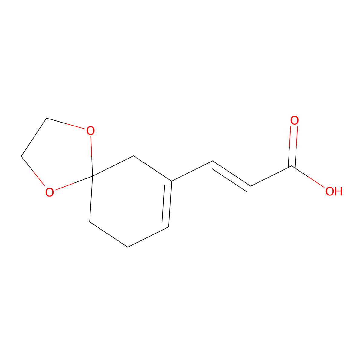 (2E)-3-{1,4-dioxaspiro[4.5]dec-7-en-7-yl}prop-2-enoic acid molecular structure, CAS 226916-19-4