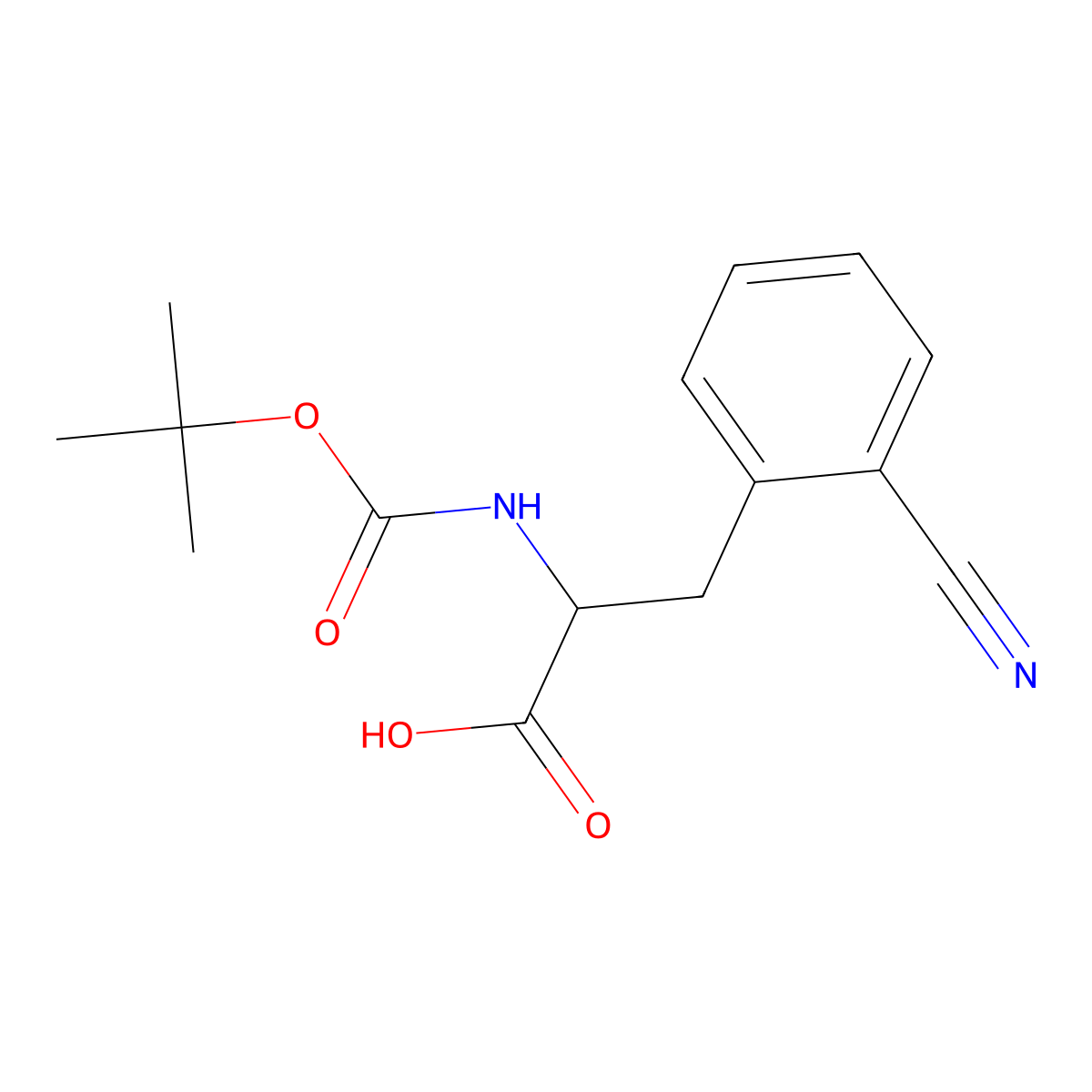 2-Cyano-N-[(1,1-dimethylethoxy)carbonyl]phenylalanine molecular structure, CAS 226924-21-6