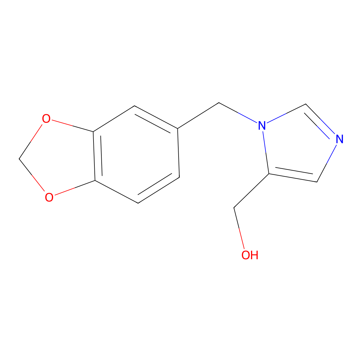 (3-Benzo[1,3]dioxol-5-ylmethyl-3H-imidazol-4-YL)-methanol molecular structure, CAS 226930-11-6