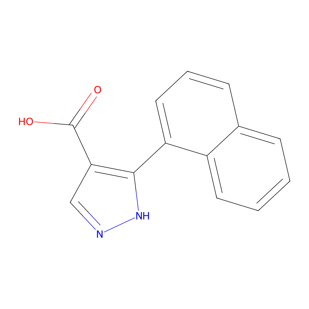 5-(Naphthalen-1-yl)-1H-pyrazole-4-carboxylic acid molecular structure, CAS 226931-55-1