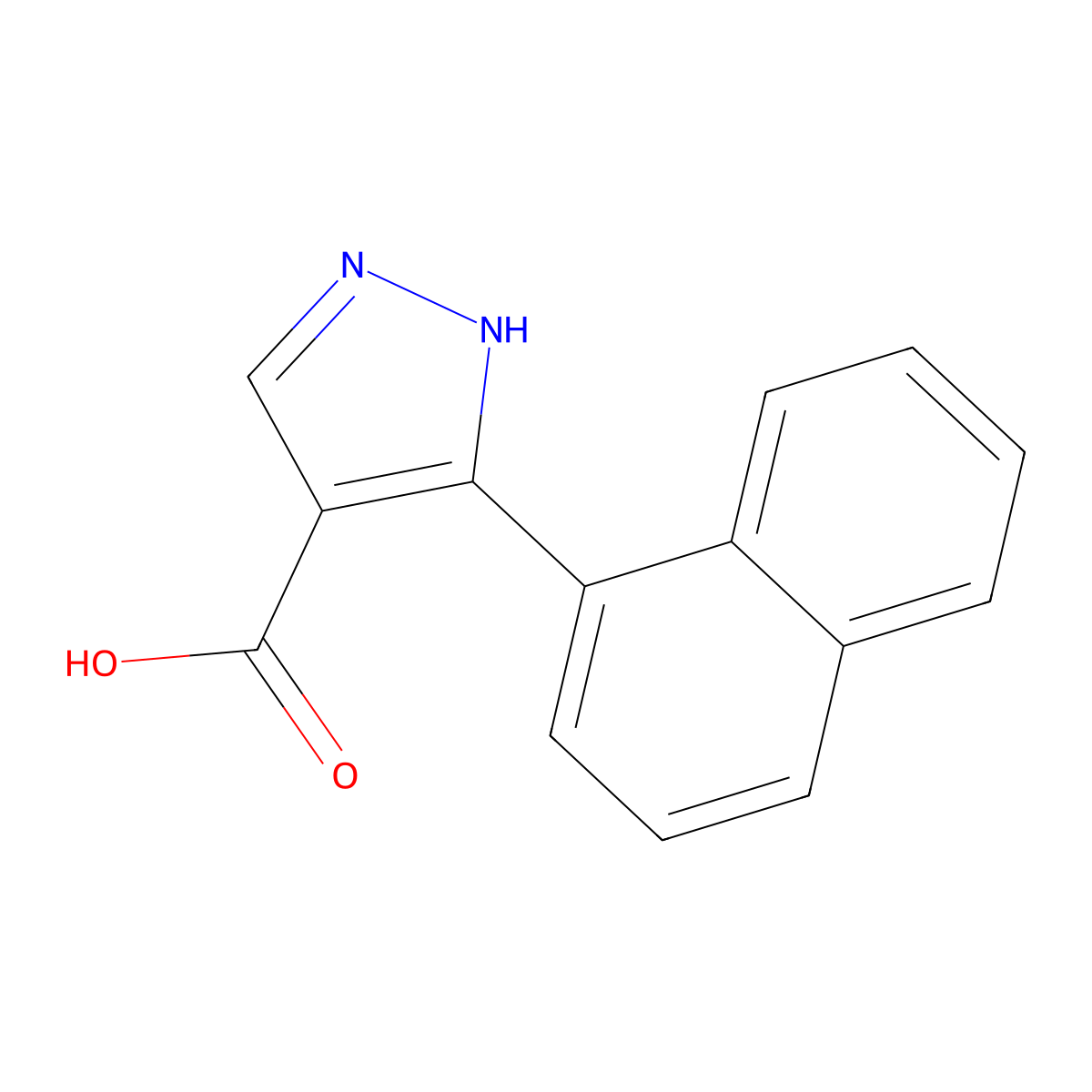 5-(Naphthalen-1-yl)-1H-pyrazole-4-carboxylic acid molecular structure, CAS 226931-55-1