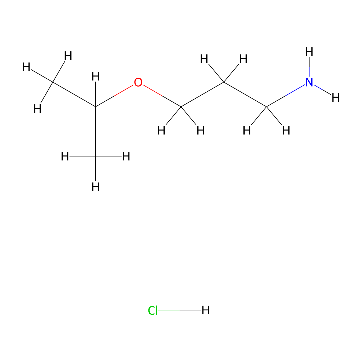 3-(Propan-2-yloxy)propan-1-amine hydrochloride molecular structure, CAS 226931-60-8
