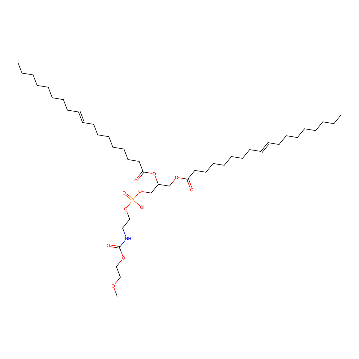 Poly(oxy-1,2-ethanediyl), I+/--[(9R,20Z)-6-hydroxy-6-oxido-1,12-dioxo-9-[[(9Z)-1-oxo-9-octadecen-1-yl]oxy]-5,7,11-trioxa-2-aza-6-phosphanonacos-20-en-1-yl]-I-methoxy- molecular structure, CAS 226940-29-0
