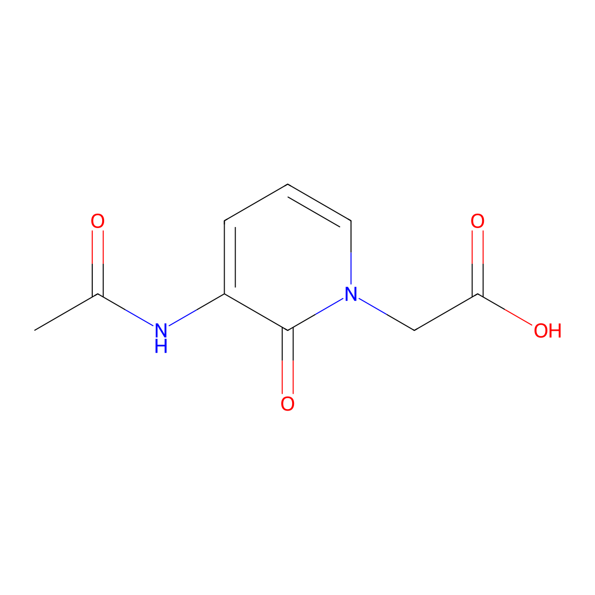 2-(3-Acetamido-2-oxo-1,2-dihydropyridin-1-yl)acetic acid molecular structure, CAS 226942-67-2
