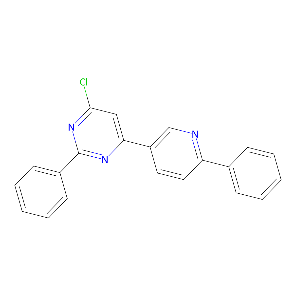 4-Chloro-2-phenyl-6-(6-phenyl-3-pyridinyl)pyrimidine molecular structure, CAS 2269510-48-5