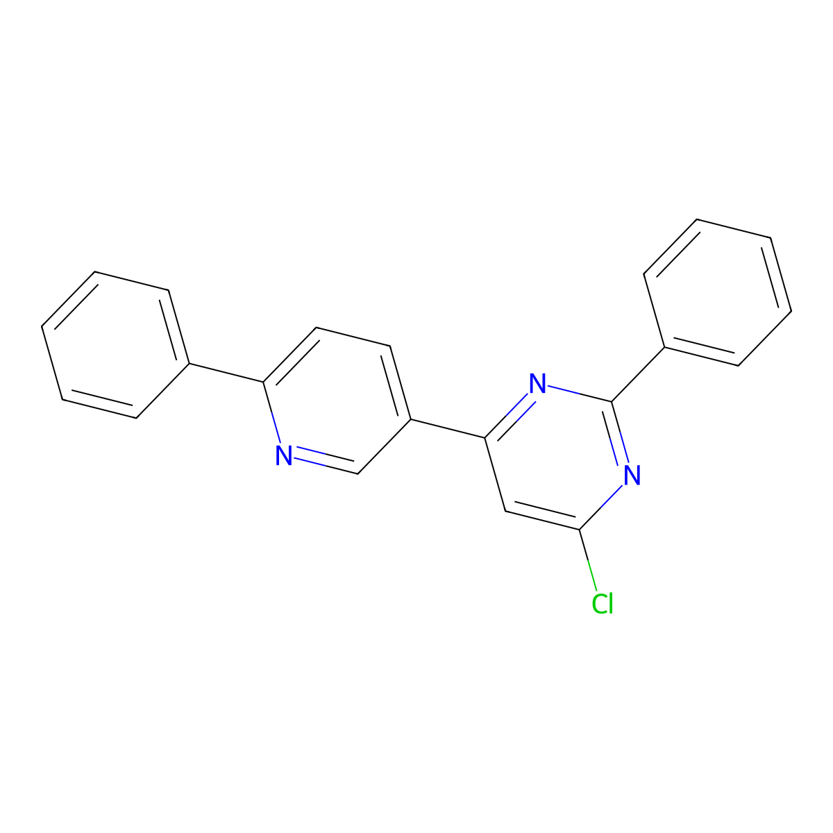 4-Chloro-2-phenyl-6-(6-phenyl-3-pyridinyl)pyrimidine molecular structure, CAS 2269510-48-5