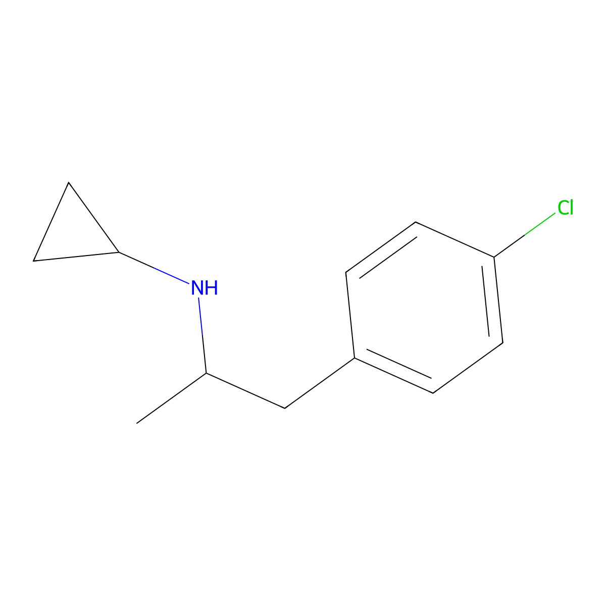 N-[1-(4-chlorophenyl)propan-2-yl]cyclopropanamine molecular structure, CAS 22697-82-1