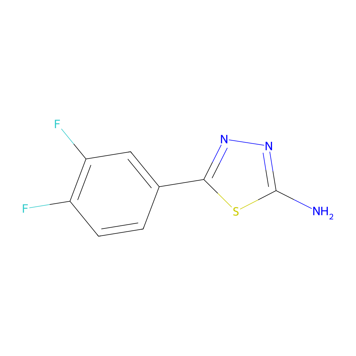 5-(3,4-Difluorophenyl)-1,3,4-thiadiazol-2-amine molecular structure, CAS 226983-52-4