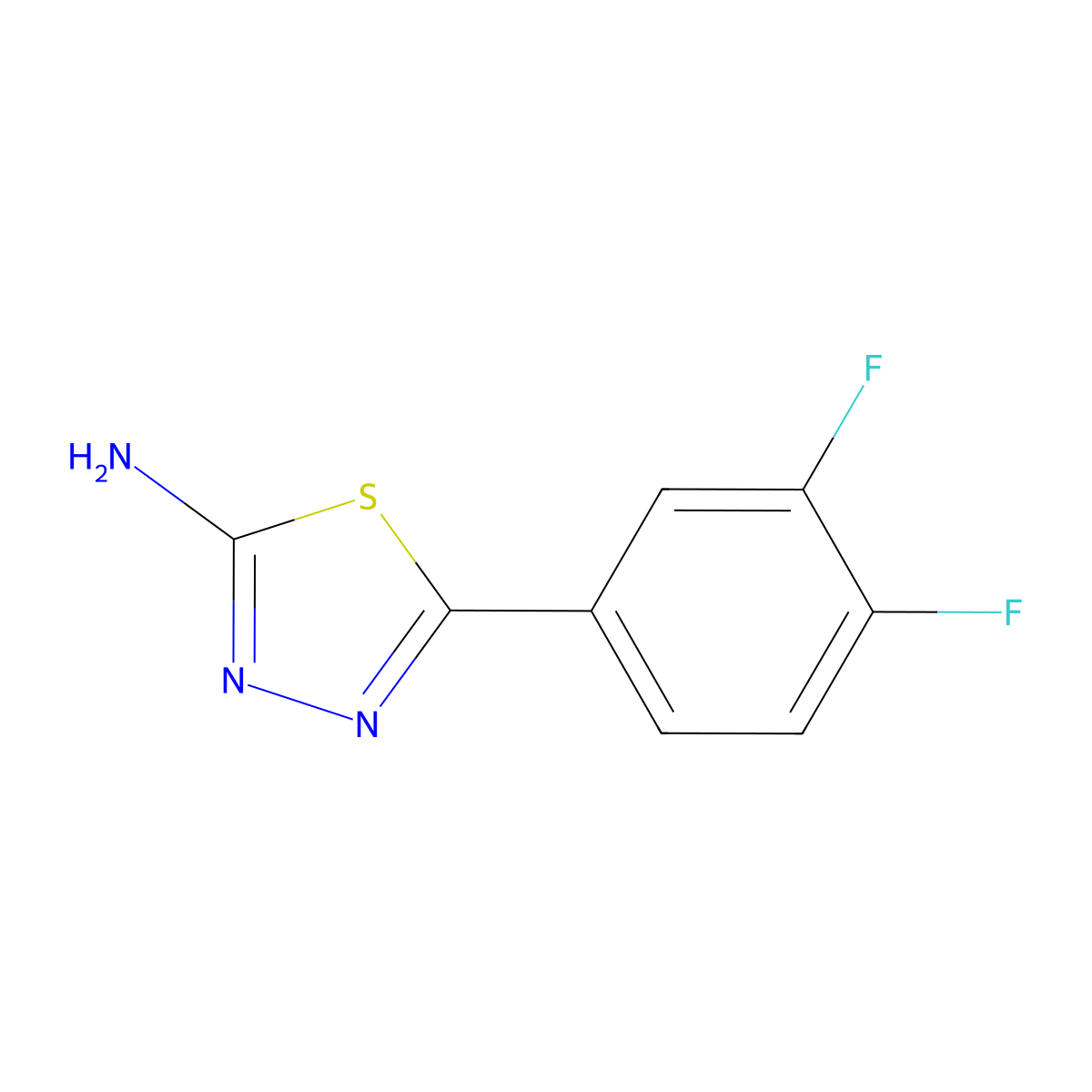 5-(3,4-Difluorophenyl)-1,3,4-thiadiazol-2-amine molecular structure, CAS 226983-52-4