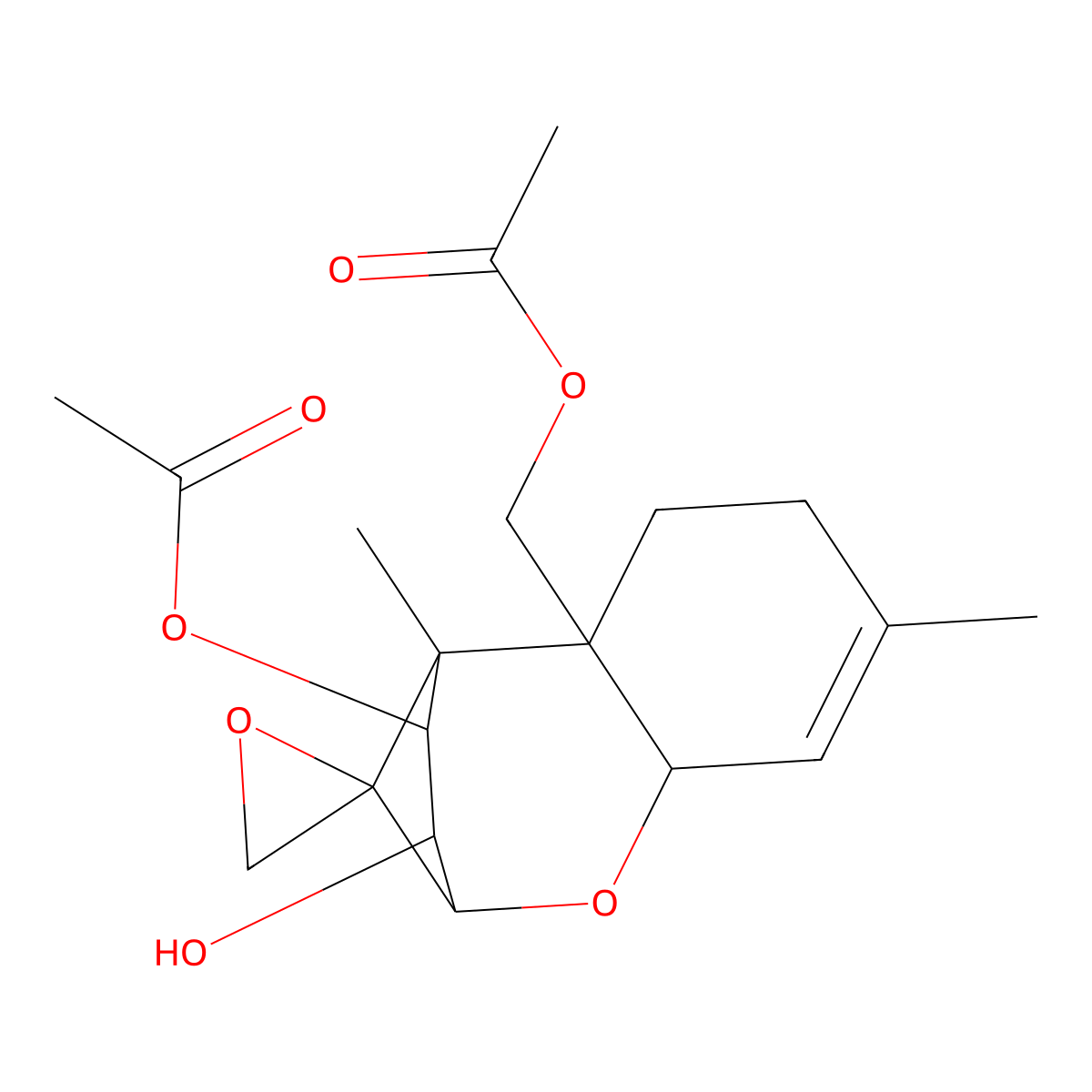 Diacetoxyscirpenol molecular structure, CAS 2270-40-8