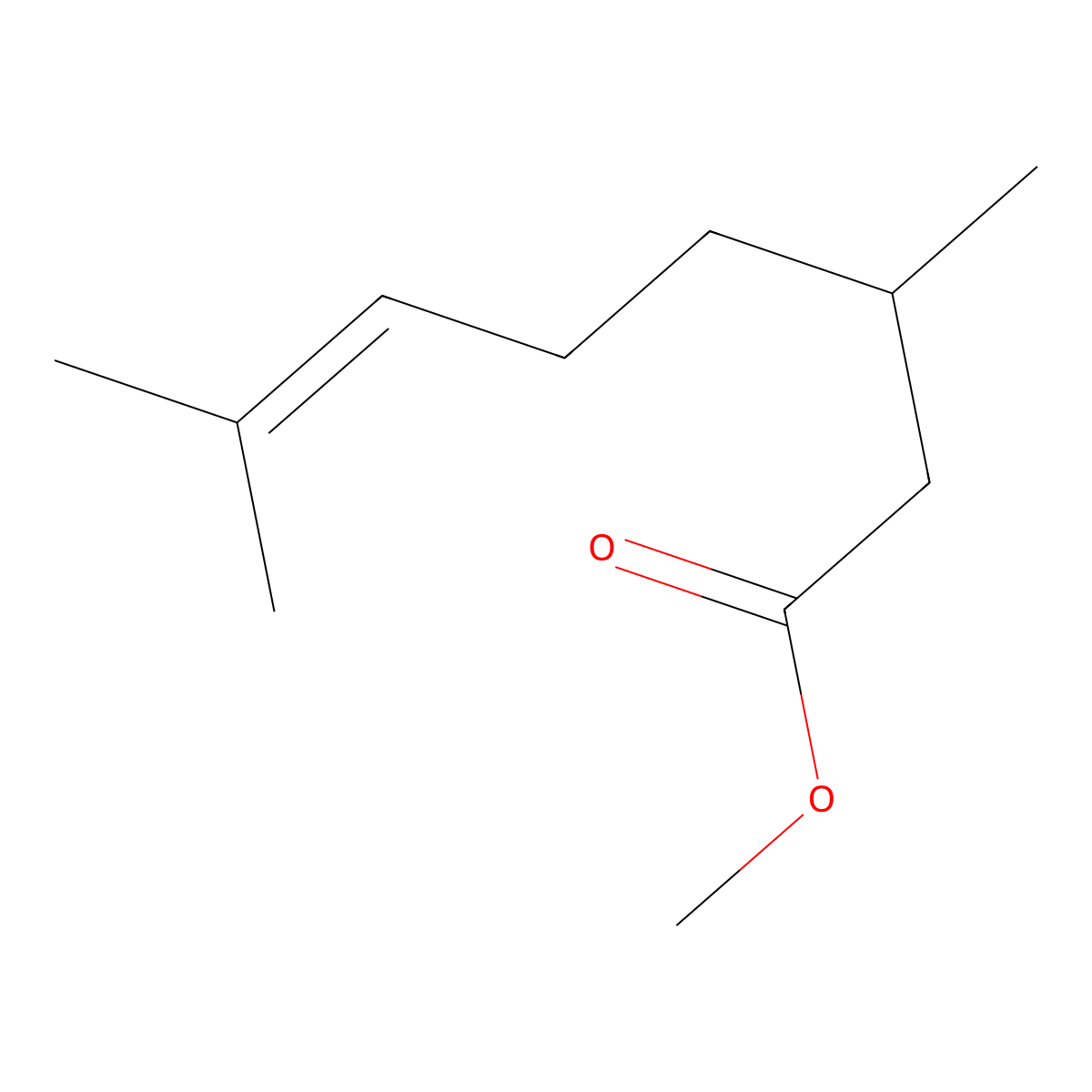 Methyl rhodinolate molecular structure, CAS 2270-60-2