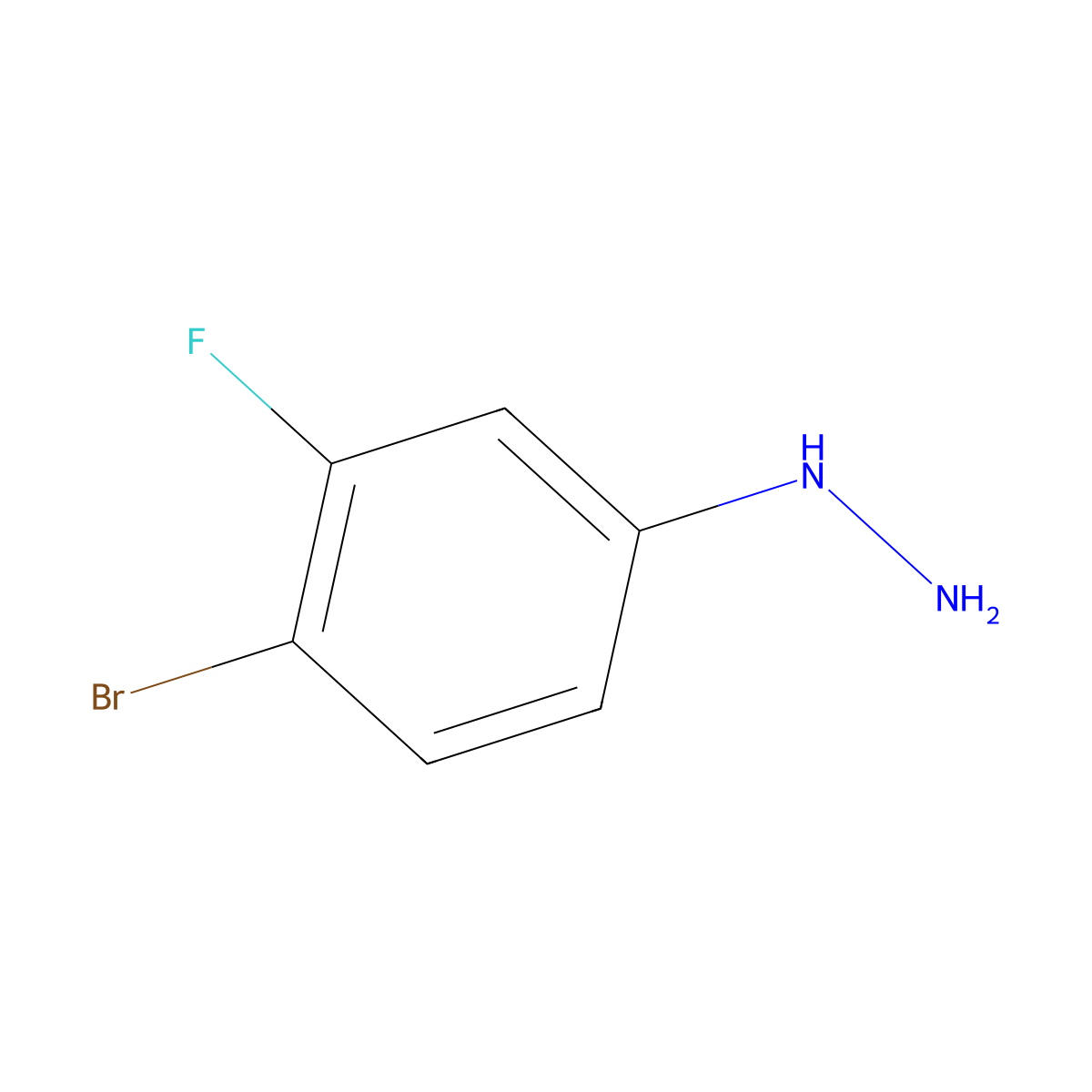 (4-Bromo-3-fluorophenyl)hydrazine molecular structure, CAS 227015-68-1