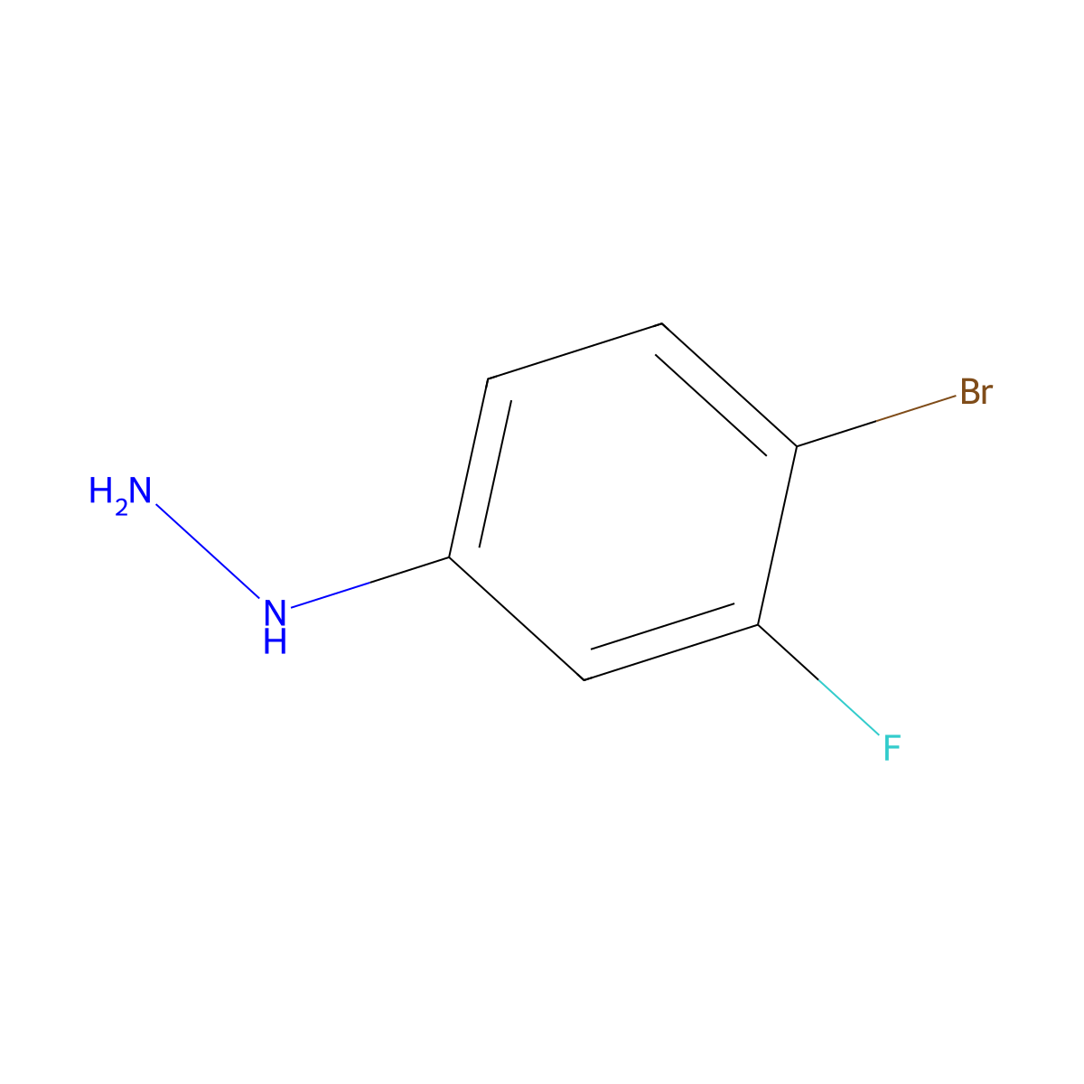 (4-Bromo-3-fluorophenyl)hydrazine molecular structure, CAS 227015-68-1