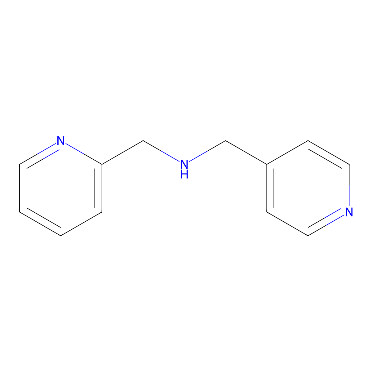 (Pyridin-2-ylmethyl)(pyridin-4-ylmethyl)amine molecular structure, CAS 227018-14-6