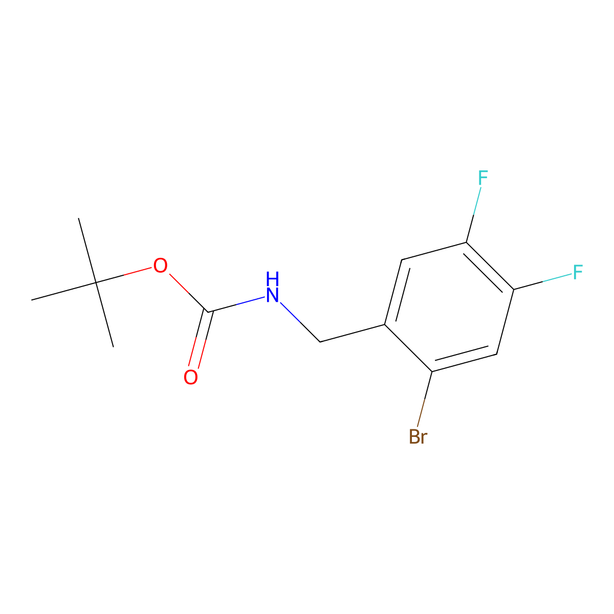 tert-butyl N-[(2-bromo-4,5-difluorophenyl)methyl]carbamate molecular structure, CAS 2270183-73-6
