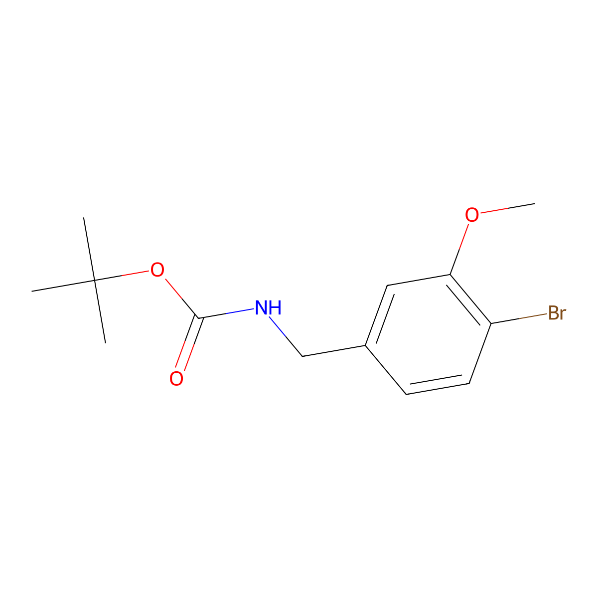 tert-butyl N-[(4-bromo-3-methoxyphenyl)methyl]carbamate molecular structure, CAS 2270209-86-2