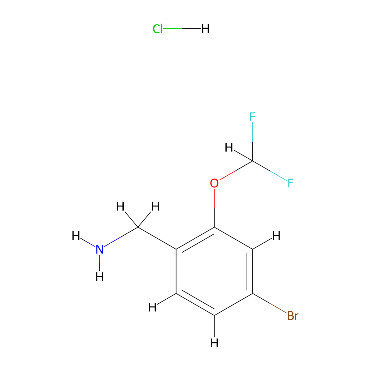 1-[4-Bromo-2-(difluoromethoxy)phenyl]methanamine hydrochloride molecular structure, CAS 2270210-21-2