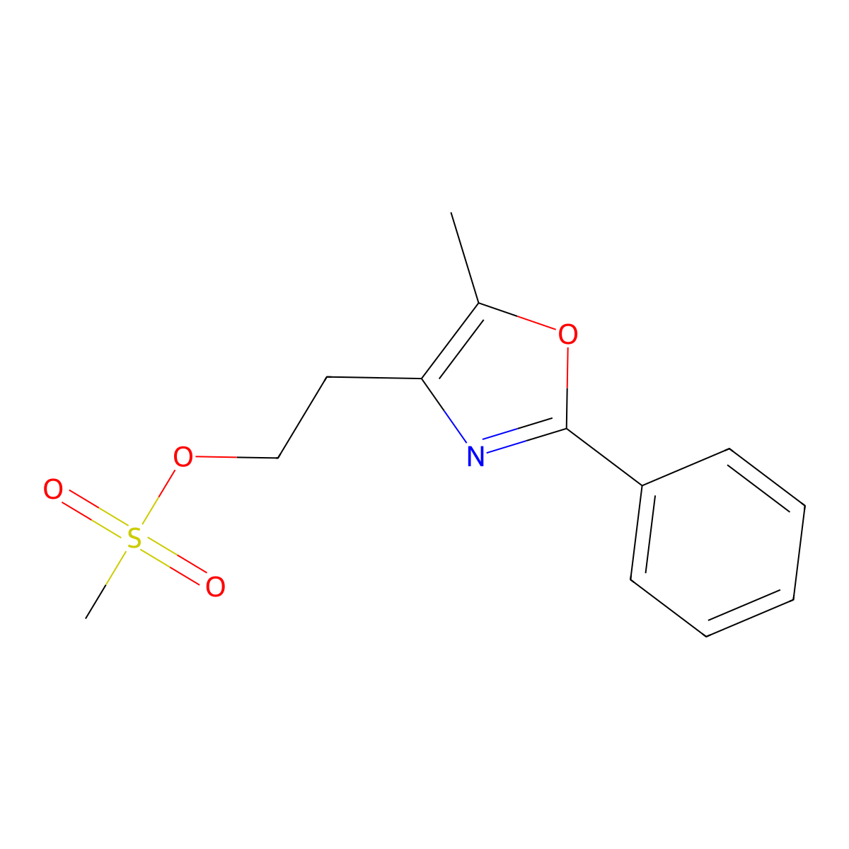 2-(5-Methyl-2-phenyl-1,3-oxazol-4-yl)ethyl methanesulfonate molecular structure, CAS 227029-27-8