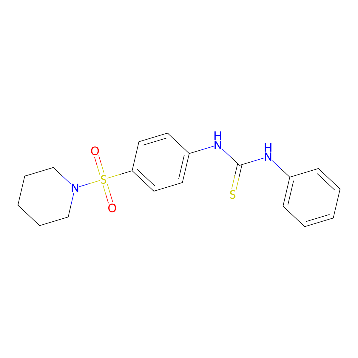 1-Phenyl-3-(4-piperidin-1-ylsulfonylphenyl)thiourea molecular structure, CAS 22704-33-2