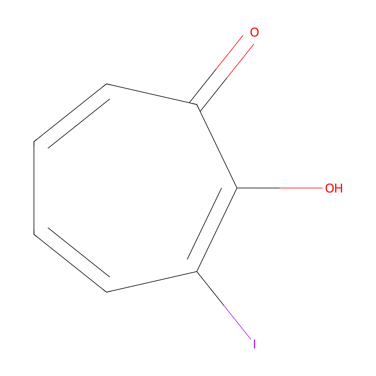 2-Hydroxy-3-iodocyclohepta-2,4,6-trien-1-one molecular structure, CAS 22704-53-6
