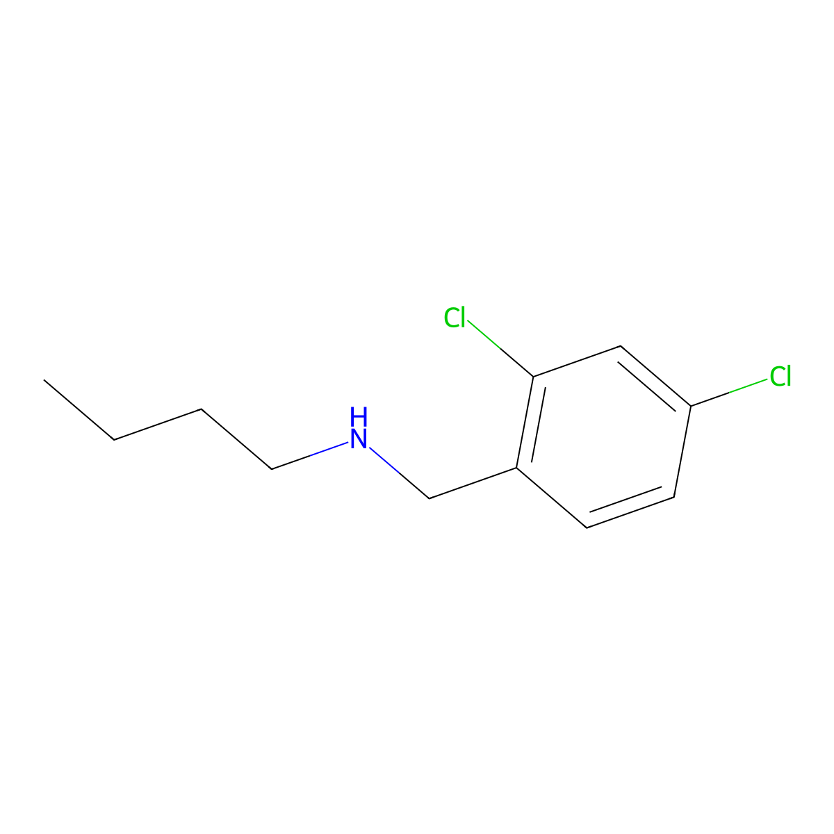 Benzenemethanamine, N-butyl-2,4-dichloro- molecular structure, CAS 22704-59-2