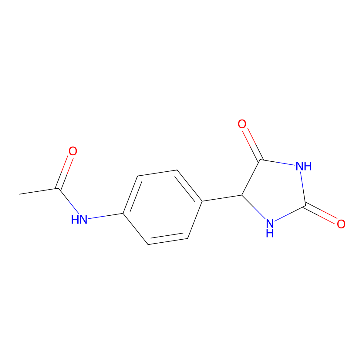 N-[4-(2,5-dioxoimidazolidin-4-yl)phenyl]acetamide molecular structure, CAS 22706-08-7