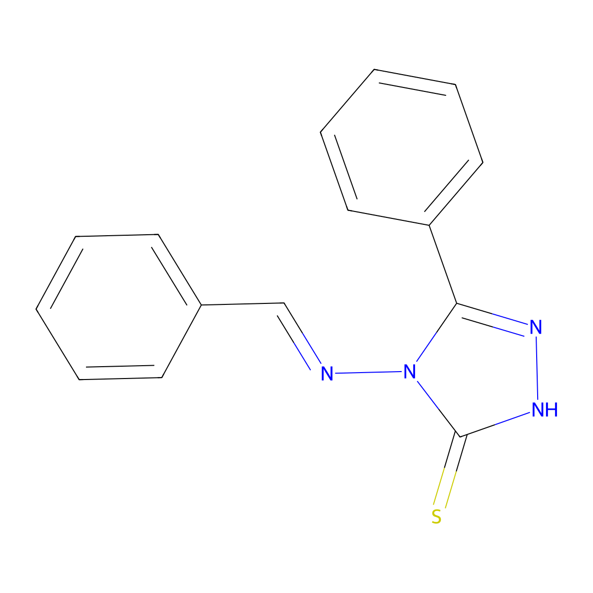 2,4-Dihydro-5-phenyl-4-[(phenylmethylene)amino]-3H-1,2,4-triazole-3-thione molecular structure, CAS 22706-12-3
