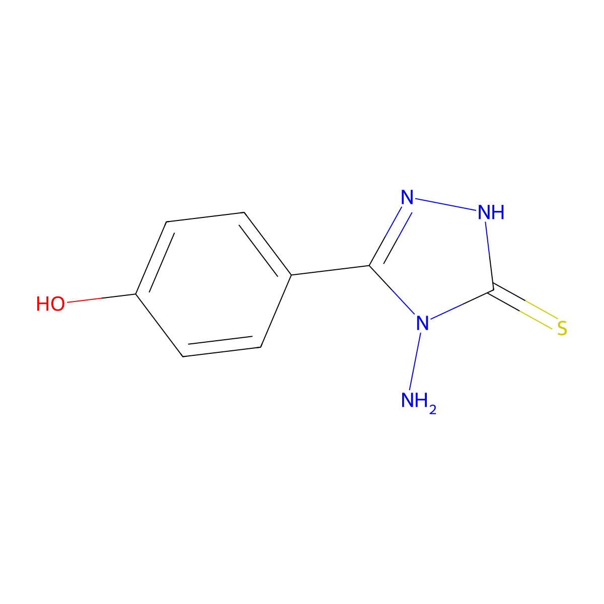 4-(4-amino-5-sulfanyl-4H-1,2,4-triazol-3-yl)phenol molecular structure, CAS 22706-16-7