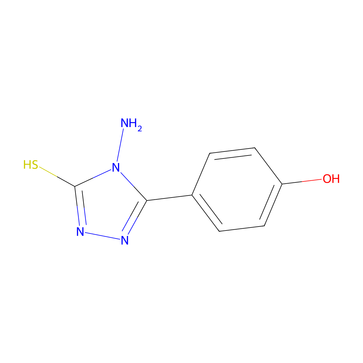 4-(4-amino-5-sulfanyl-4H-1,2,4-triazol-3-yl)phenol molecular structure, CAS 22706-16-7