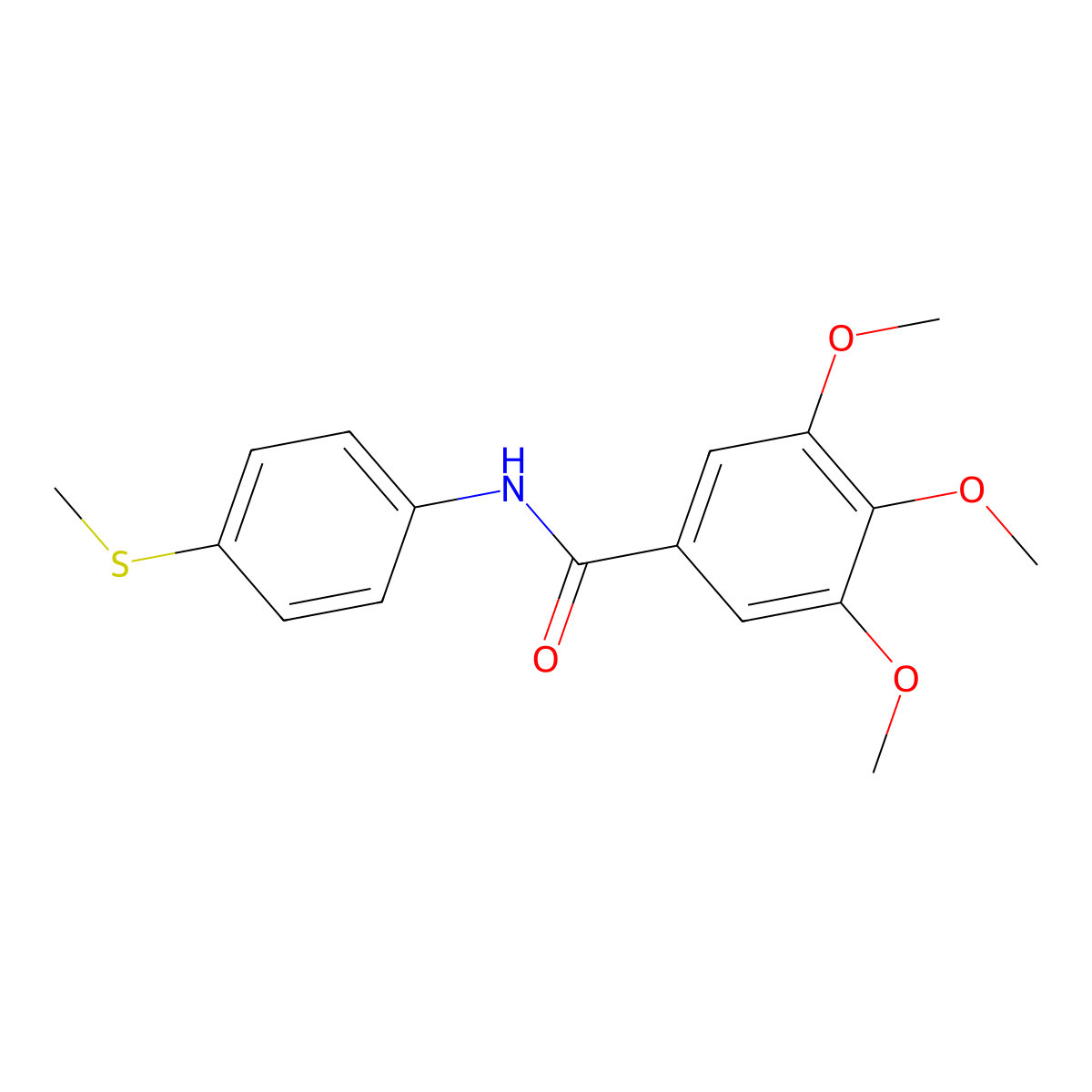 Benzanilide, 4'-methylthio-3,4,5-trimethoxy- molecular structure, CAS 22708-26-5